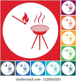 The barbecue icon. Flat Vector illustration