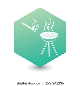 The barbecue icon. Flat Vector illustration

