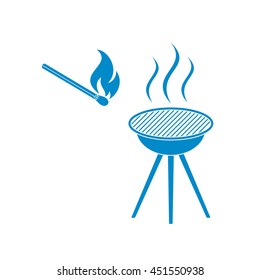The barbecue icon. Flat Vector illustration