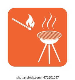 The barbecue icon. Flat Vector illustration