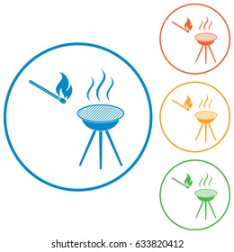 The barbecue icon. Flat Vector illustration