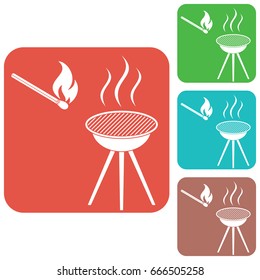 The barbecue icon. Flat Vector illustration