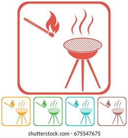 The barbecue icon. Flat Vector illustration