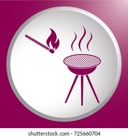 The barbecue icon. Flat Vector illustration