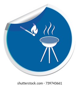 The barbecue icon. Flat Vector illustration

