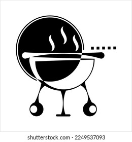 Icono De Barbacoa, Grill De Comida, Ilustración De Arte Vector