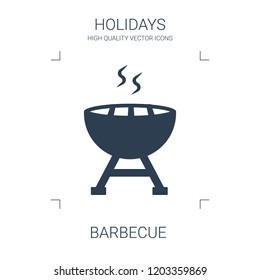 barbecue icon. high quality filled barbecue icon on white background. from holidays collection flat trendy vector barbecue symbol. use for web and mobile