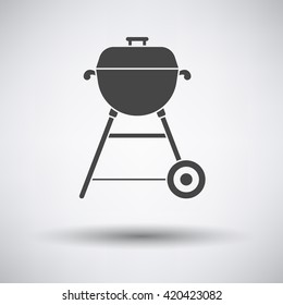 Barbecue  icon on gray background with round shadow. Vector illustration.