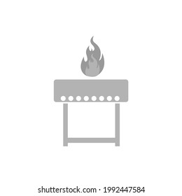 barbecue icon on a white background, vector illustration