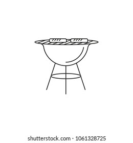 Barbecue icon. Outline barbecue vector icon for web design isolated on white background