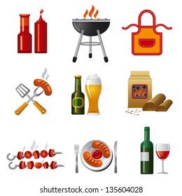 barbecue icon set
