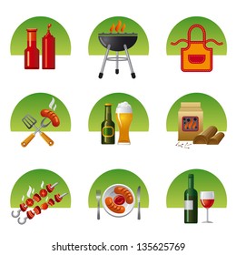 barbecue icon set