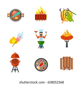 Barbecue icon set