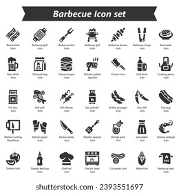 Barbecue Icon Set, Vector Graphics