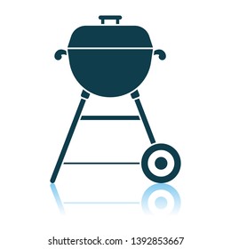 Barbecue Icon. Shadow Reflection Design. Vector Illustration.