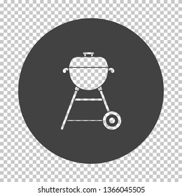 Barbecue  icon. Subtract stencil design on tranparency grid. Vector illustration.