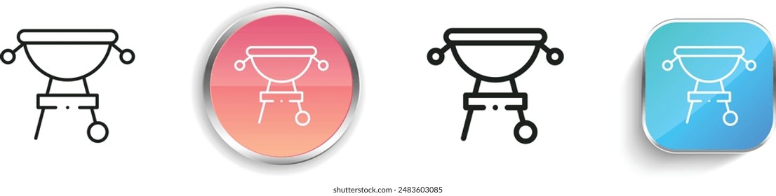 barbecue icon. Thin Linear, Regular and Button Style Design Isolated On White Background