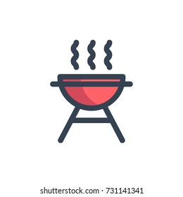 barbecue icon vector. barbecue filled outline style design