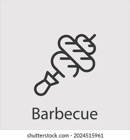 barbecue icon vector icon.Editable stroke.linear style sign for use web design and mobile apps,logo.Symbol illustration.Pixel vector graphics - Vector