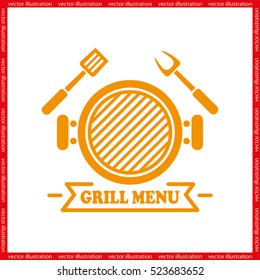 Barbecue icon vector illustration eps10. Isolated badge for website or app - stock infographics