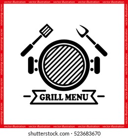 Barbecue icon vector illustration eps10. Isolated badge for website or app - stock infographics