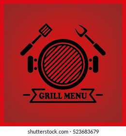 Barbecue icon vector illustration eps10. Isolated badge for website or app - stock infographics