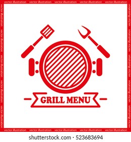 Barbecue icon vector illustration eps10. Isolated badge for website or app - stock infographics