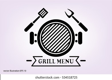 Barbecue icon vector illustration eps10. Isolated badge for website or app - stock infographics.