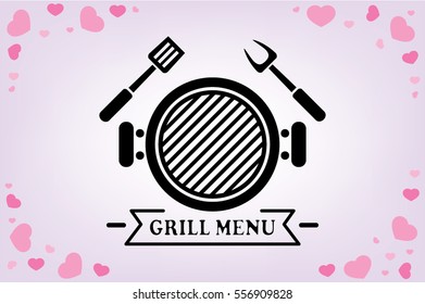 Barbecue icon vector illustration eps10. Isolated badge for website or app - stock infographics.