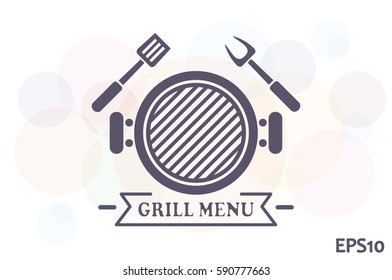 Barbecue icon vector illustration eps10. Isolated badge for website or app - stock infographics.