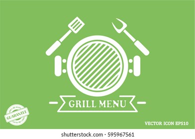 Barbecue icon vector illustration eps10. Isolated badge for website or app - stock infographics
