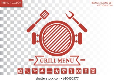 Barbecue icon vector illustration eps10. Isolated badge for website or app - stock infographics
