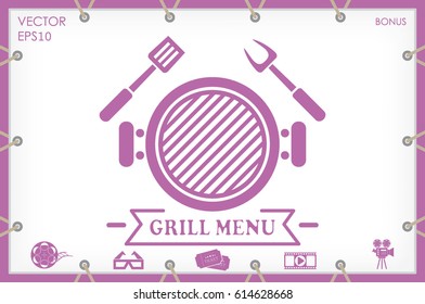 Barbecue icon vector illustration eps10. Isolated badge for website or app - stock infographics