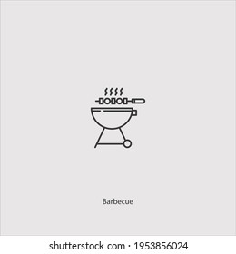 barbecue icon vector isolated on white background