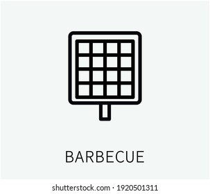 Barbecue icon vector. Linear style sign for mobile concept and web design. Symbol illustration. Pixel vector graphics - Vector