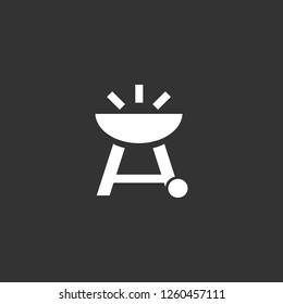 barbecue icon vector. barbecue sign on black background. barbecue icon for web and app