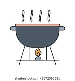 Ícone de churrasco com vetor de fundo branco ilustração stock