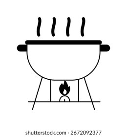Grillsymbol mit weißem Hintergrund, Vektorgrafik