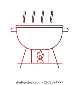 Ícone de churrasco com vetor de fundo branco ilustração stock