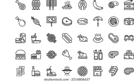 Barbecue icons High-Quality Vector Icons Collection with Editable Stroke. Ideal for Professional and Creative Projects.