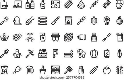 Barbecue icons High-Quality Vector Icons Collection with Editable Stroke. Ideal for Professional and Creative Projects