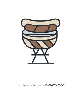 barbecue icons isolated on White Background. Flat style design