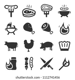  Barbecue icons set
