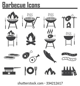 barbecue icons set