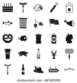 Barbecue icons set. Simple set of 25 barbecue vector icons for web isolated on white background