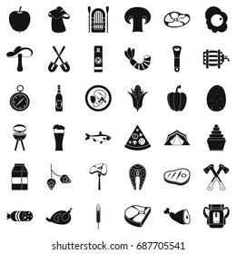 Barbecue icons set. Simple style of 36 barbecue vector icons for web isolated on white background