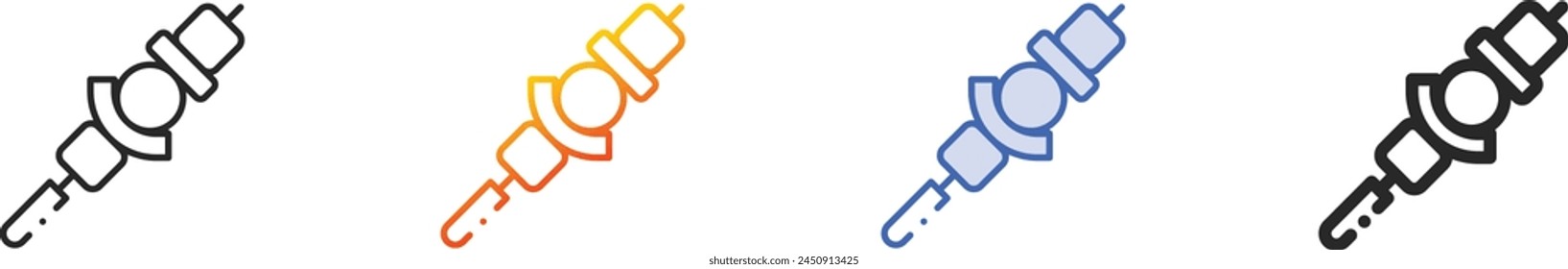 Barbecue-Symbol. Dünne lineare, Verlaufs-, blaue Kontur und fett Stil Design isoliert auf weißem Hintergrund