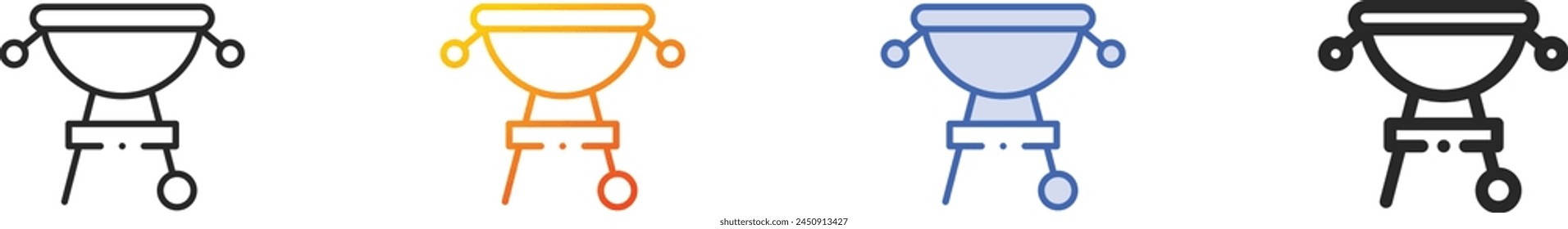 barbecue icon.Thin Linear, Gradient, Blue Stroke and bold Style Design Isolated On White Background