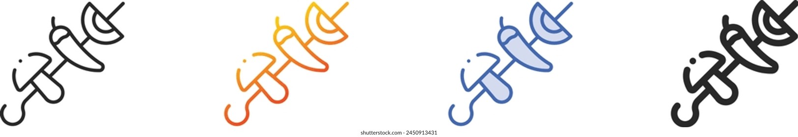 barbecue icon.Thin Linear, Gradient, Blue Stroke and bold Style Design Isolated On White Background
