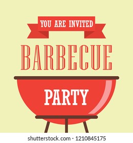 barbecue invitation poster for barbecue party concept. vector illustration